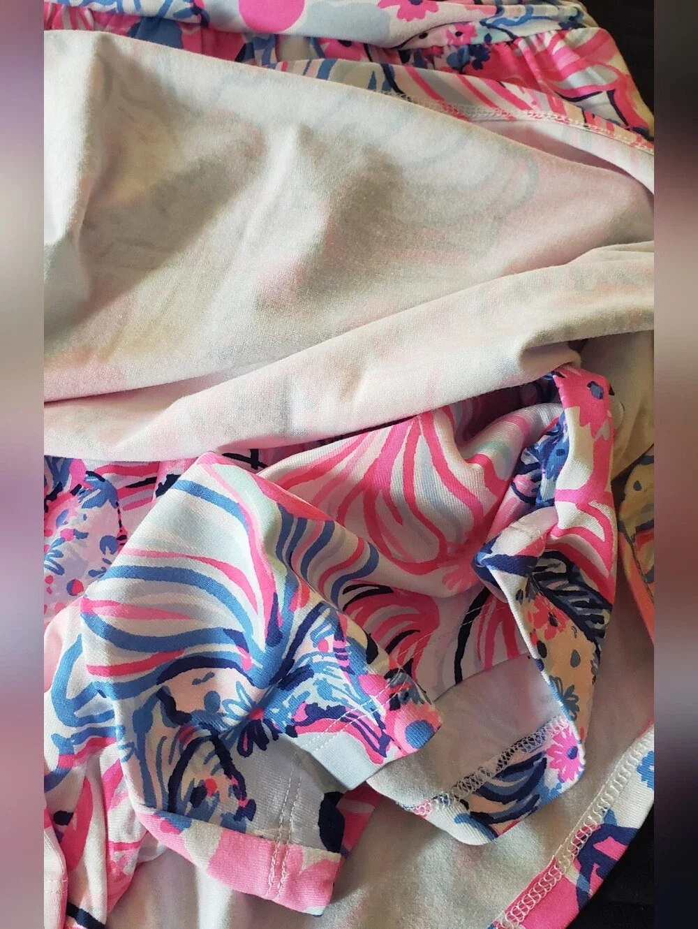 Lilly Pulitzer Floral V-Neck Skort in Pink, Blue & White